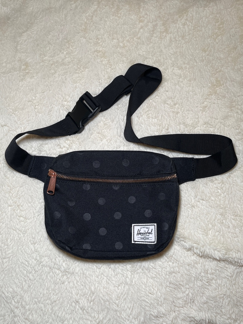 Herschel Supply Co. Black Dot Print Waist Pack Hip Pack Belt Bag
